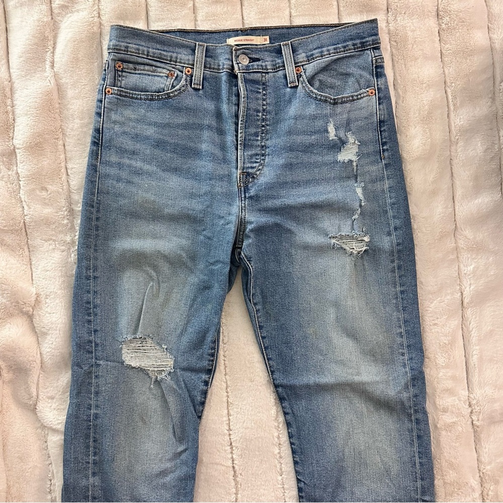 Levi's Women's Distressed Blue Jeans